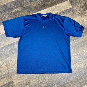 Vtg Nike Center Check Shirt Size Large Blue Y2K Swoosh Check Logo